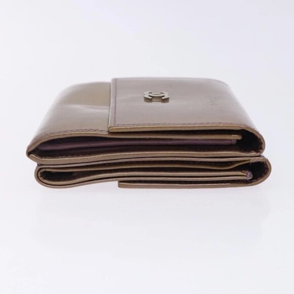 CHANEL Bifold Wallet Enamel Purple Silver CC Auth - Picture 3 of 16
